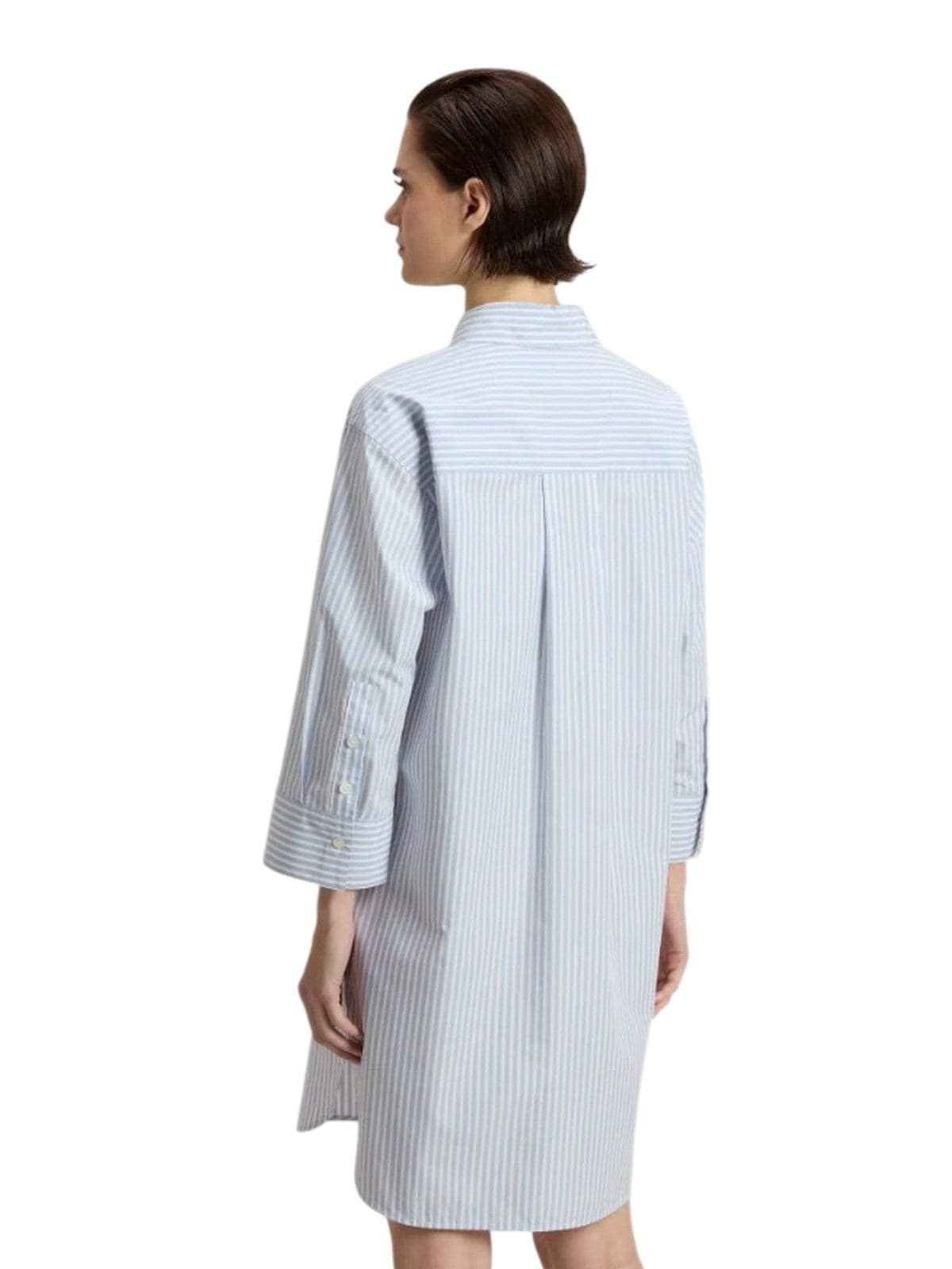 Woolrich vestiti casual donna woolrich - striped poplin serafino dress stripe blu whiff - blu - 3