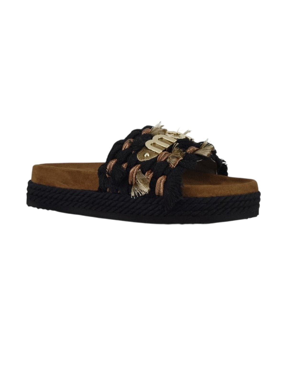 MOU sandali donna mou - monoband rope sandal fringes - nero - 2