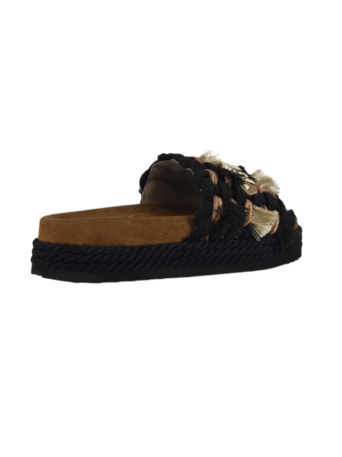 MOU sandali donna mou - monoband rope sandal fringes - nero - 3