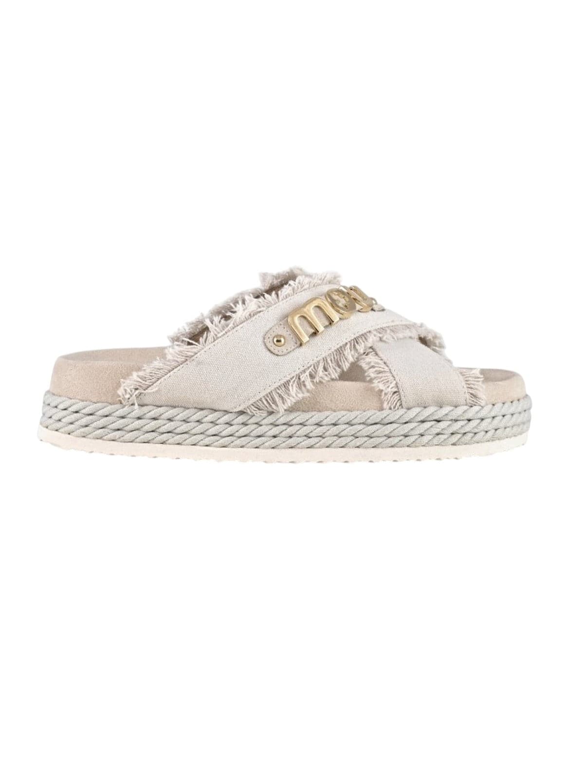 MOU sandali donna mou - criss-cross rope sandal rcanv - beige - 6