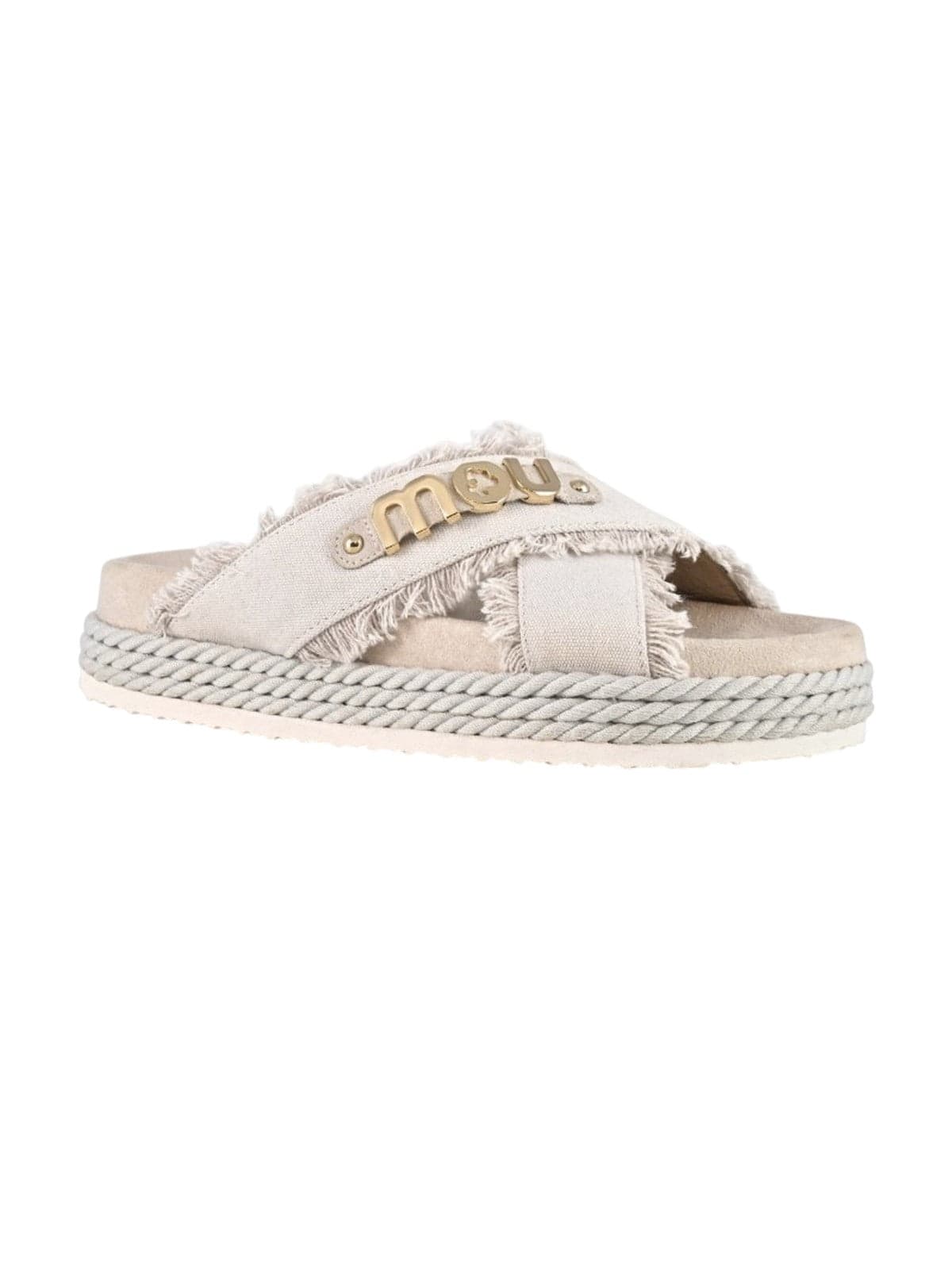 MOU sandali donna mou - criss-cross rope sandal rcanv - beige - 2