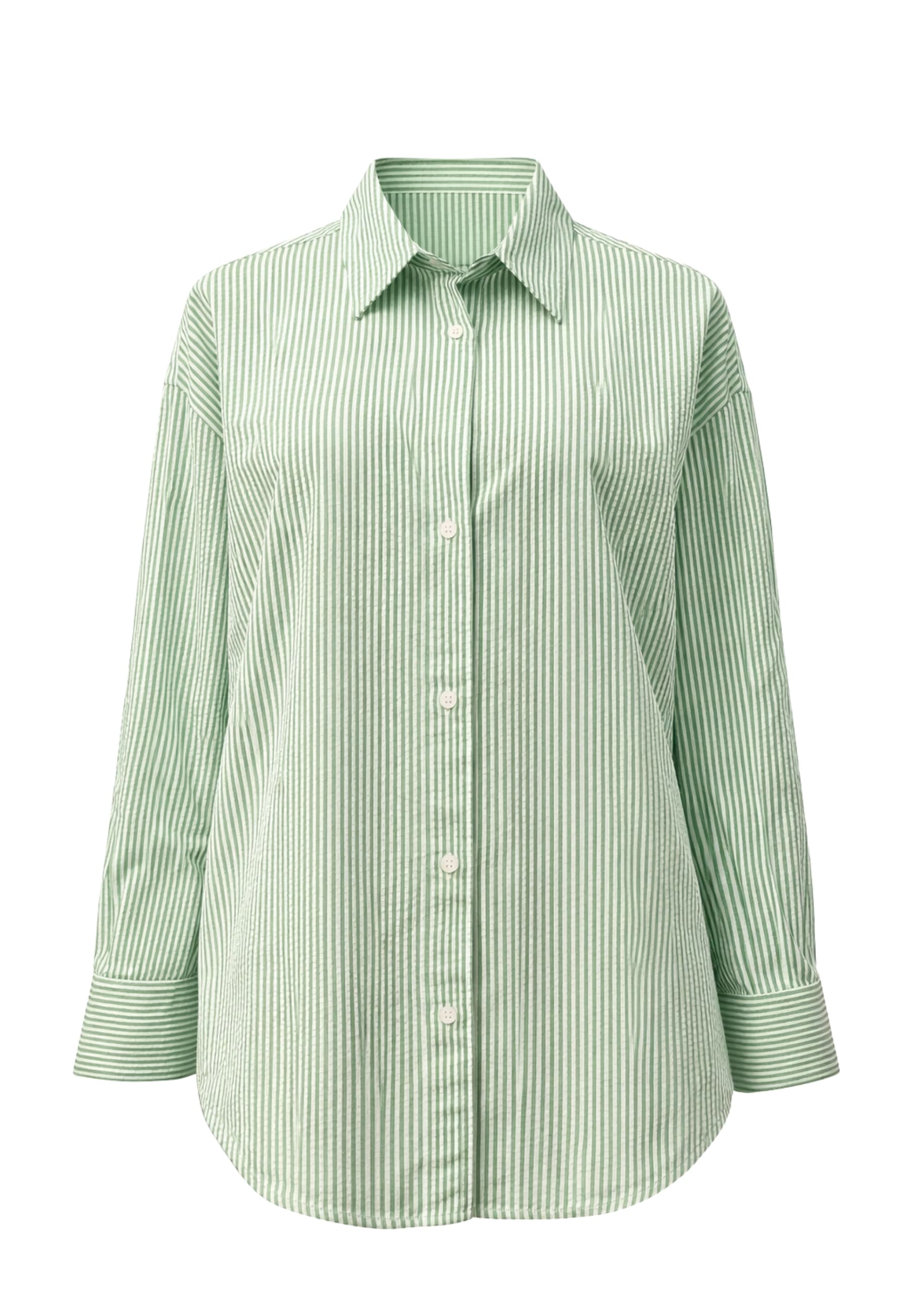 SAINT BARTH CAMICIA A RIGHE Donna  VERDE - 3