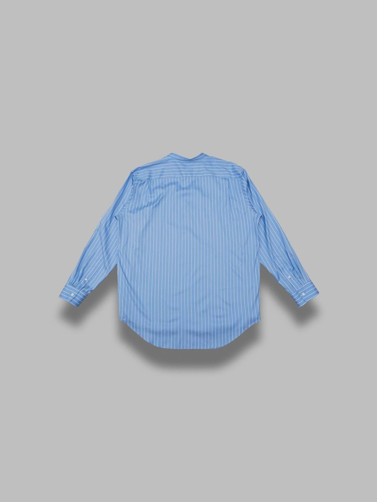 AURALEE cotton silk stripe stand collar shirt - 2