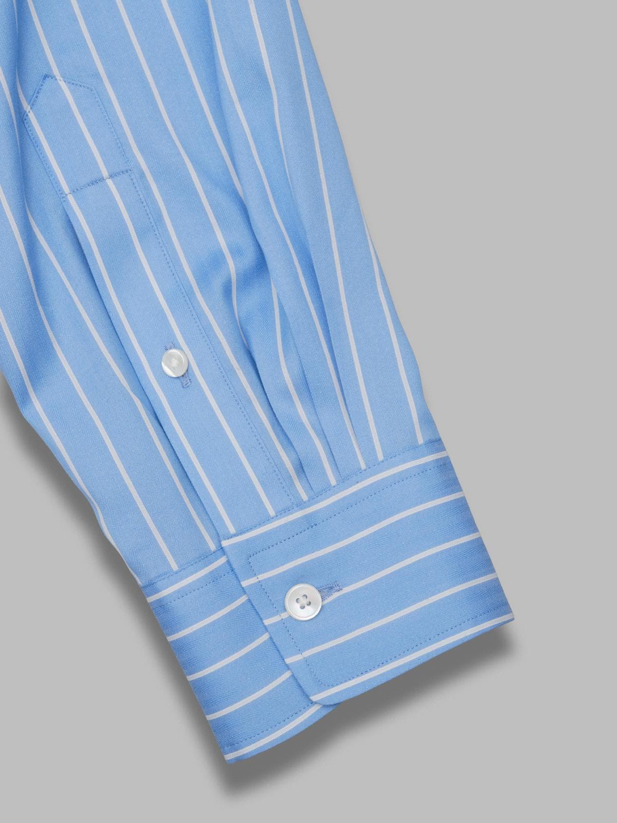 AURALEE cotton silk stripe stand collar shirt - 4