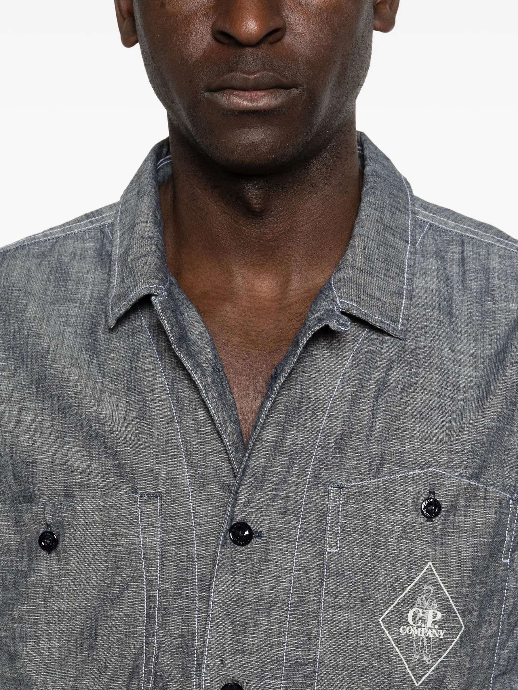 C.P. Company  - Camicia C.P Grigia da Uomo - 5