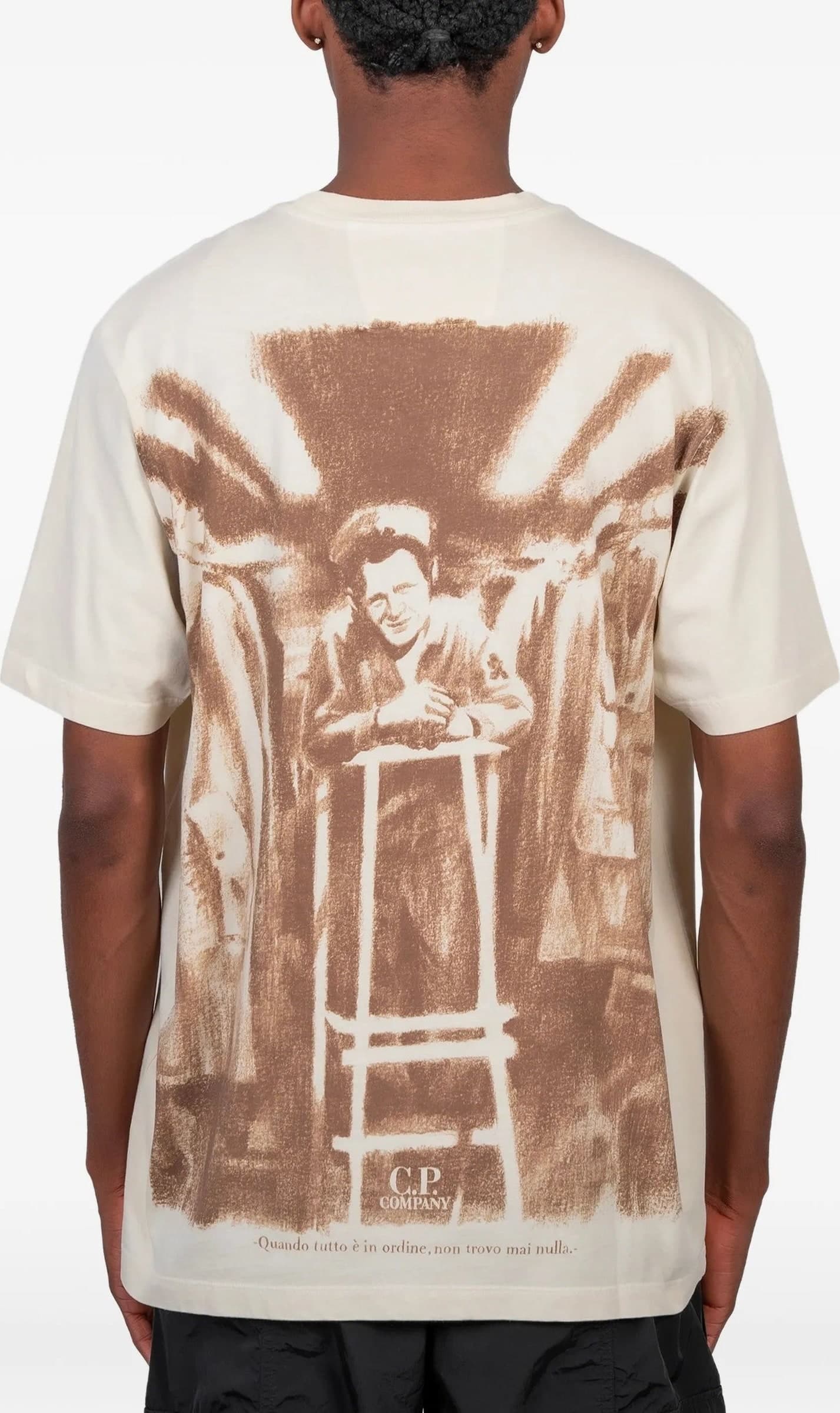 C.P. Company  - T-Shirt C.P Beige da Uomo - 4