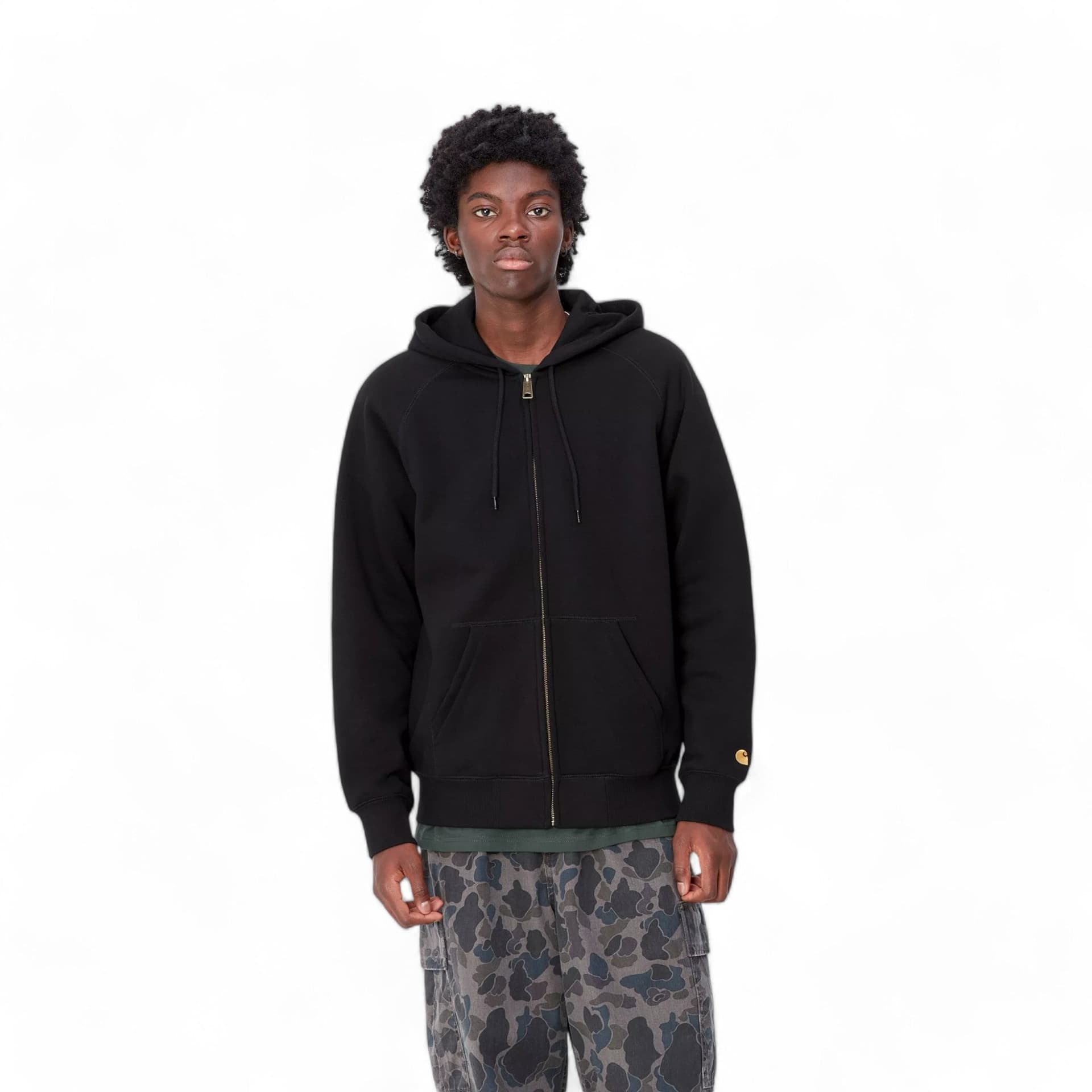 CARHARTT WIP carhartt wip hooded chase jacket - black / gold - 3