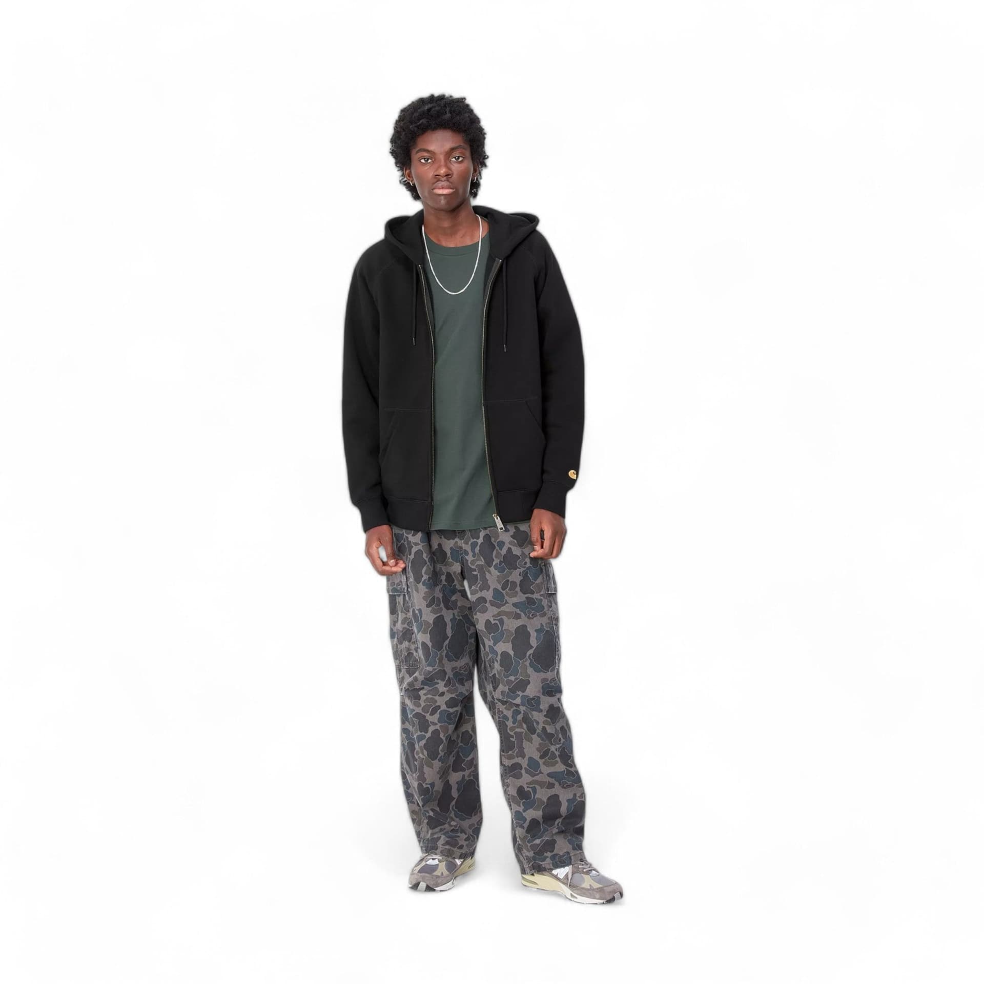 CARHARTT WIP carhartt wip hooded chase jacket - black / gold - 4