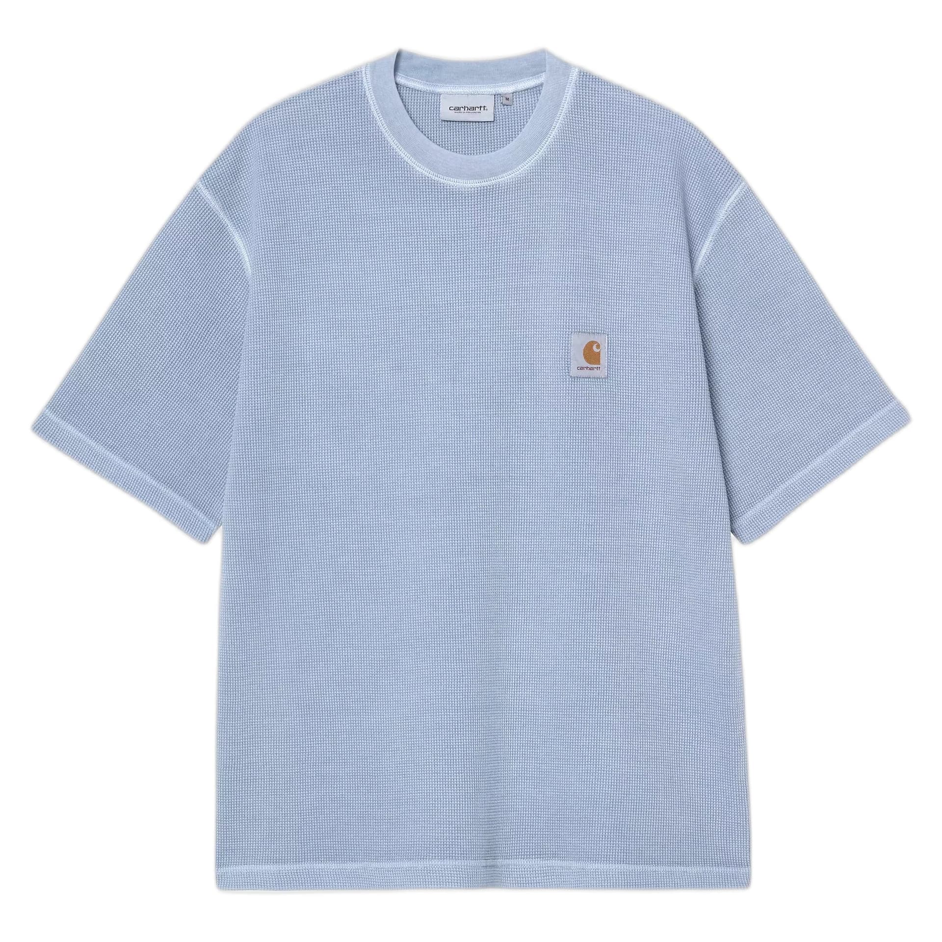 CARHARTT WIP t-shirt carhartt wip s/s nelson waffle t-shirt - gentle blue garment dyed - 3