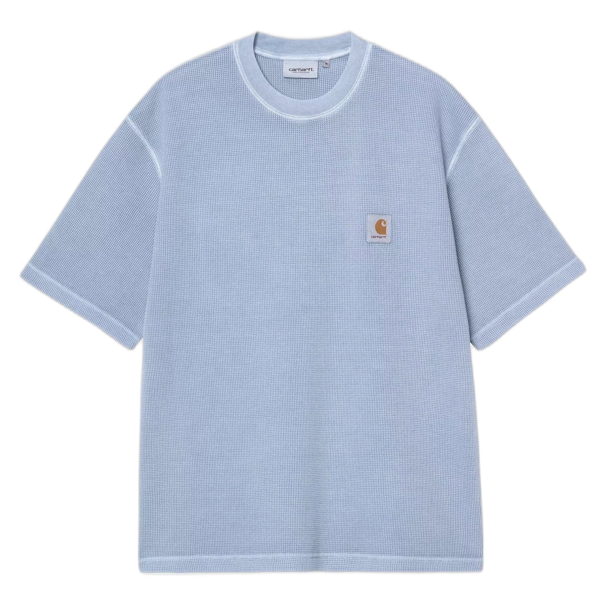 CARHARTT WIP t-shirt carhartt wip s/s nelson waffle t-shirt - gentle blue garment dyed - 3