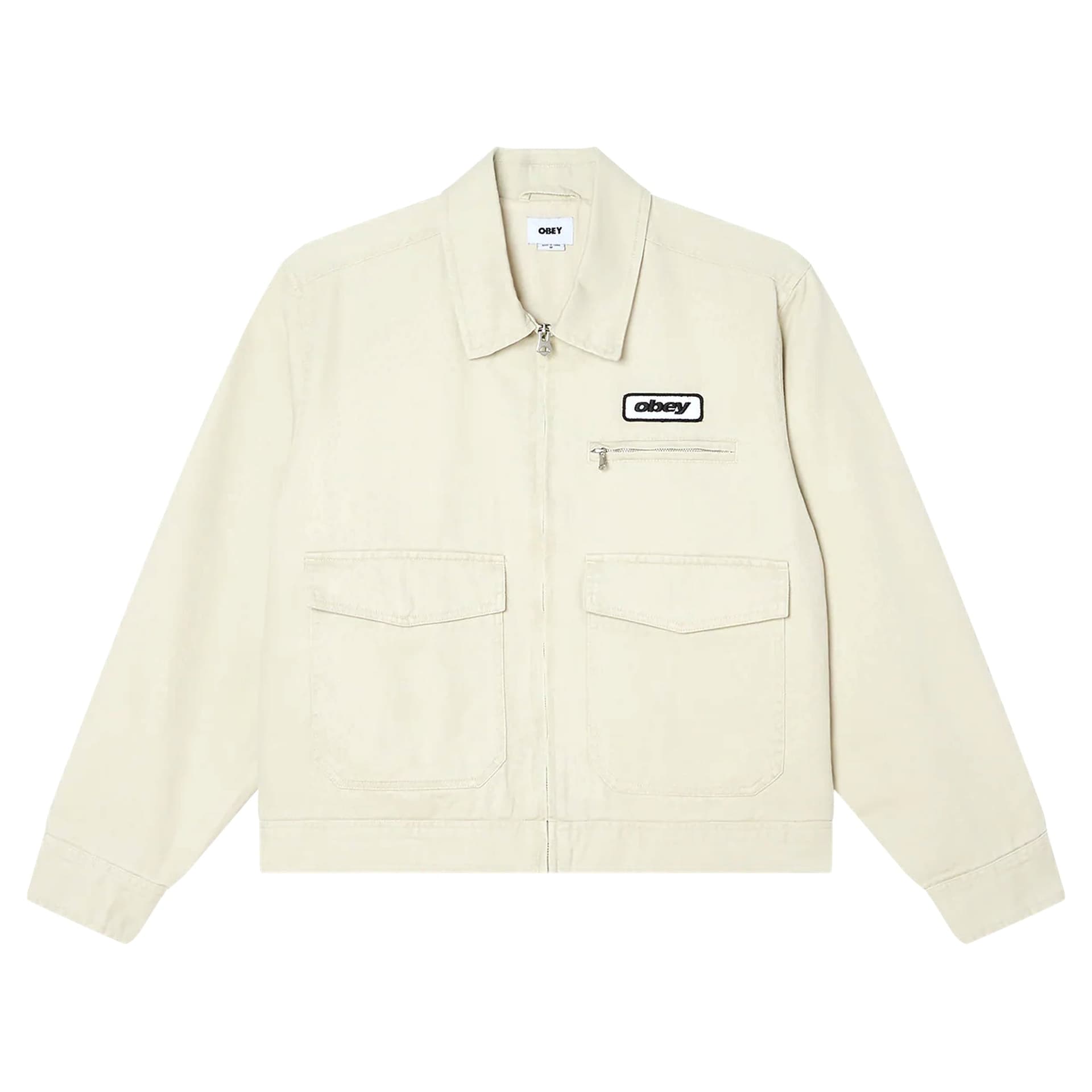 OBEY giacca obey walter work jacket - silver birch faded wash - 5