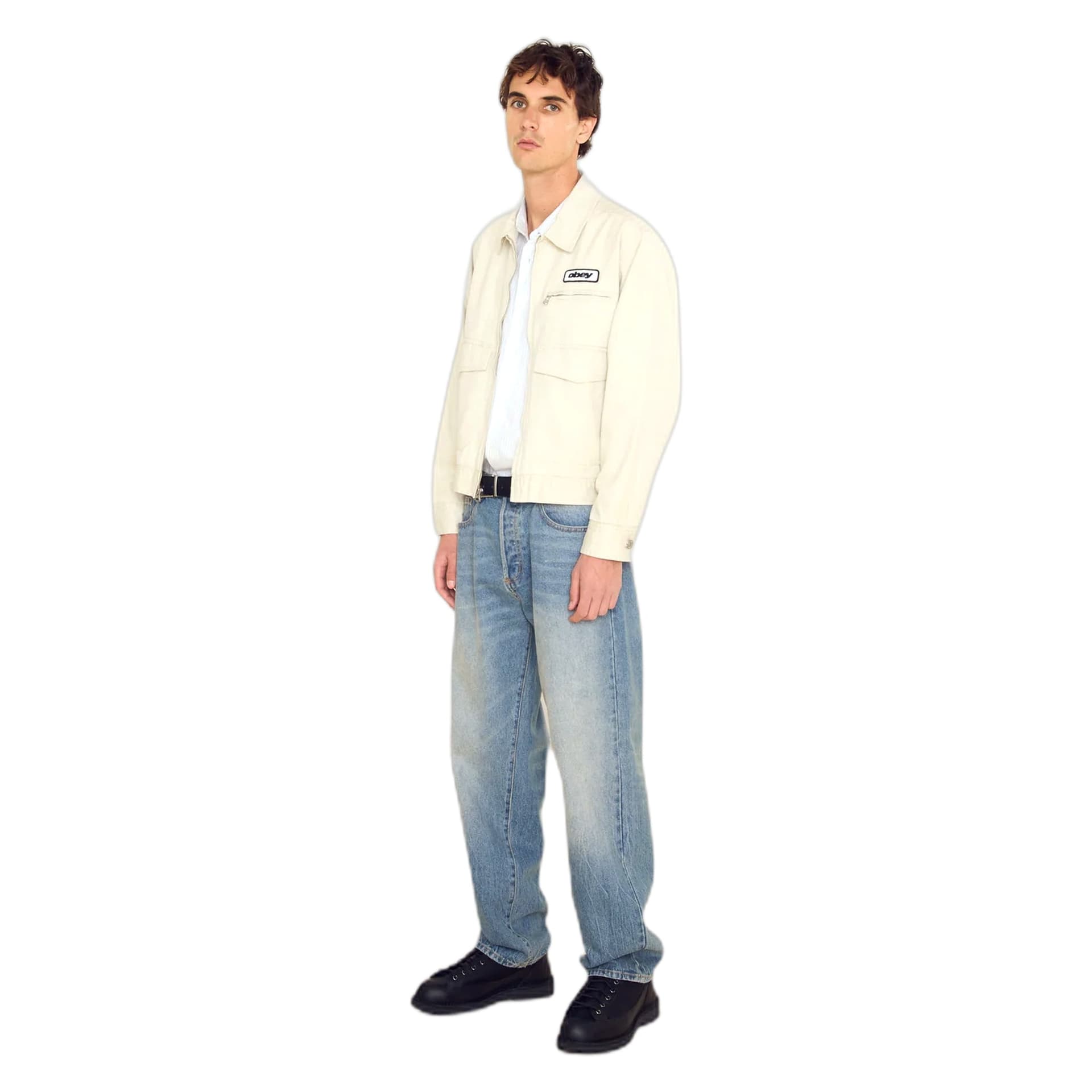 OBEY giacca obey walter work jacket - silver birch faded wash - 4