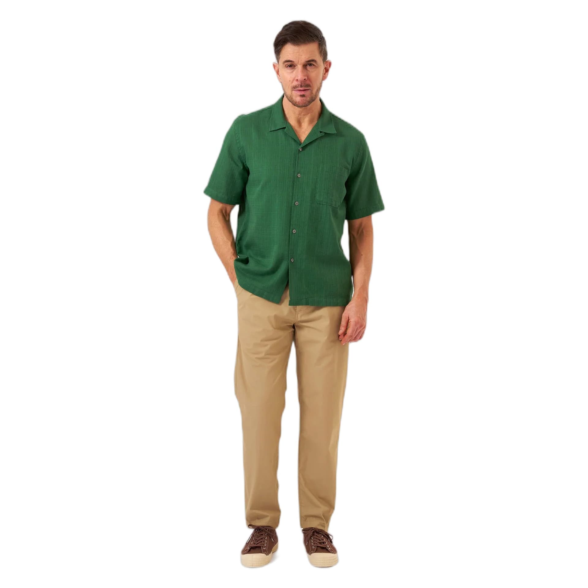 UNIVERSAL WORKS camicia universal works road shirt letts cotton - green - 2
