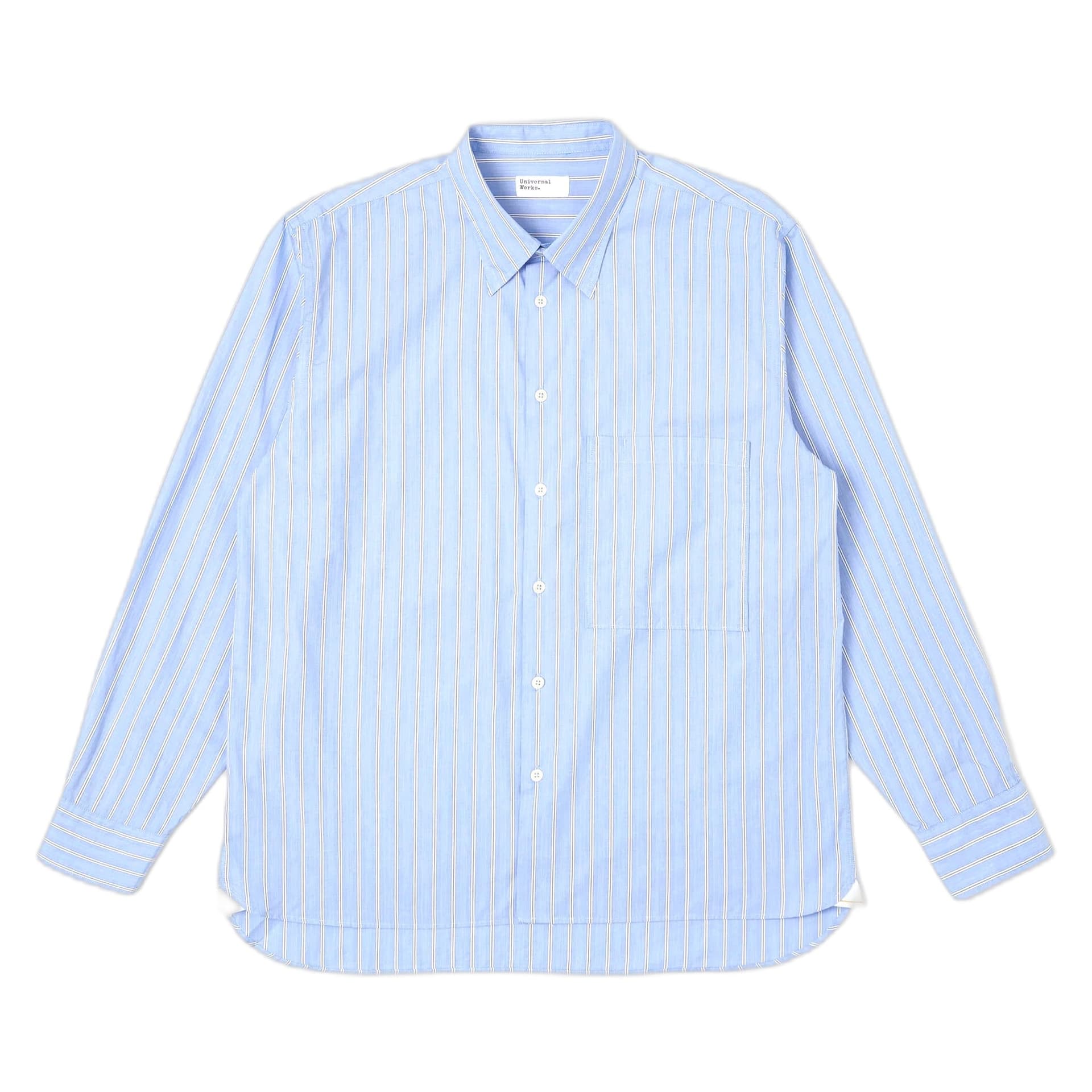 UNIVERSAL WORKS camicia universal works square pocket shirt mc stripe - blue - 6