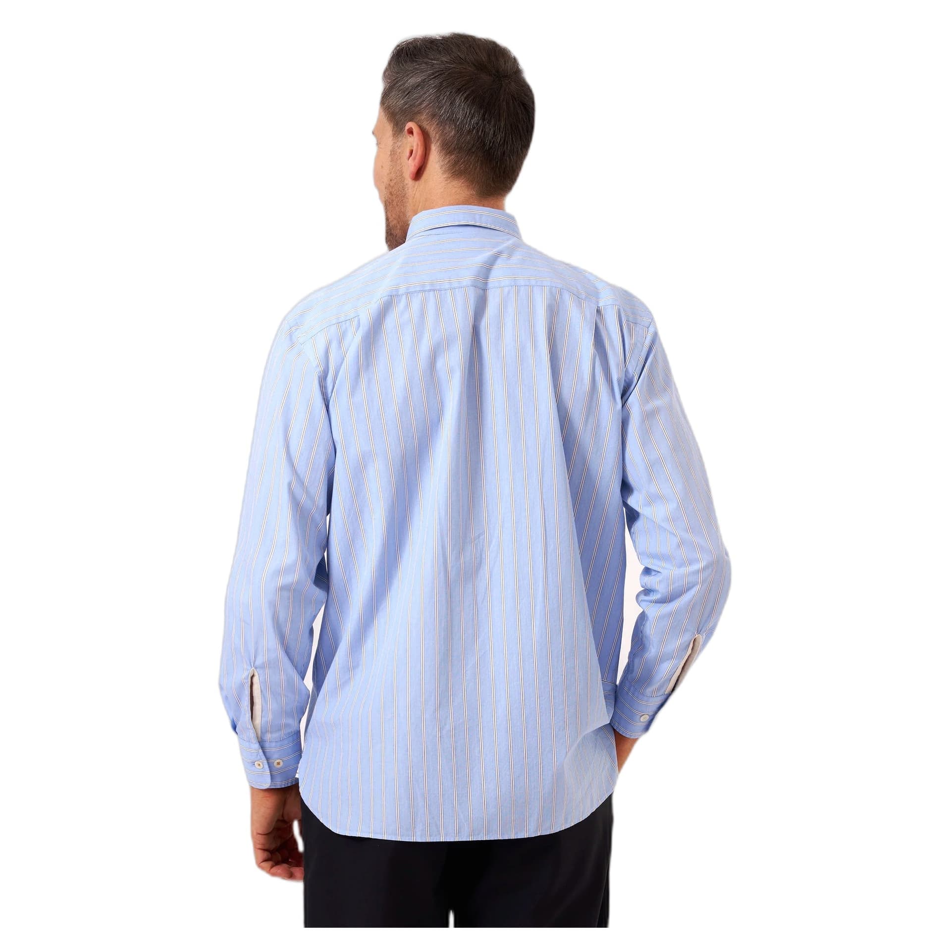 UNIVERSAL WORKS camicia universal works square pocket shirt mc stripe - blue - 4