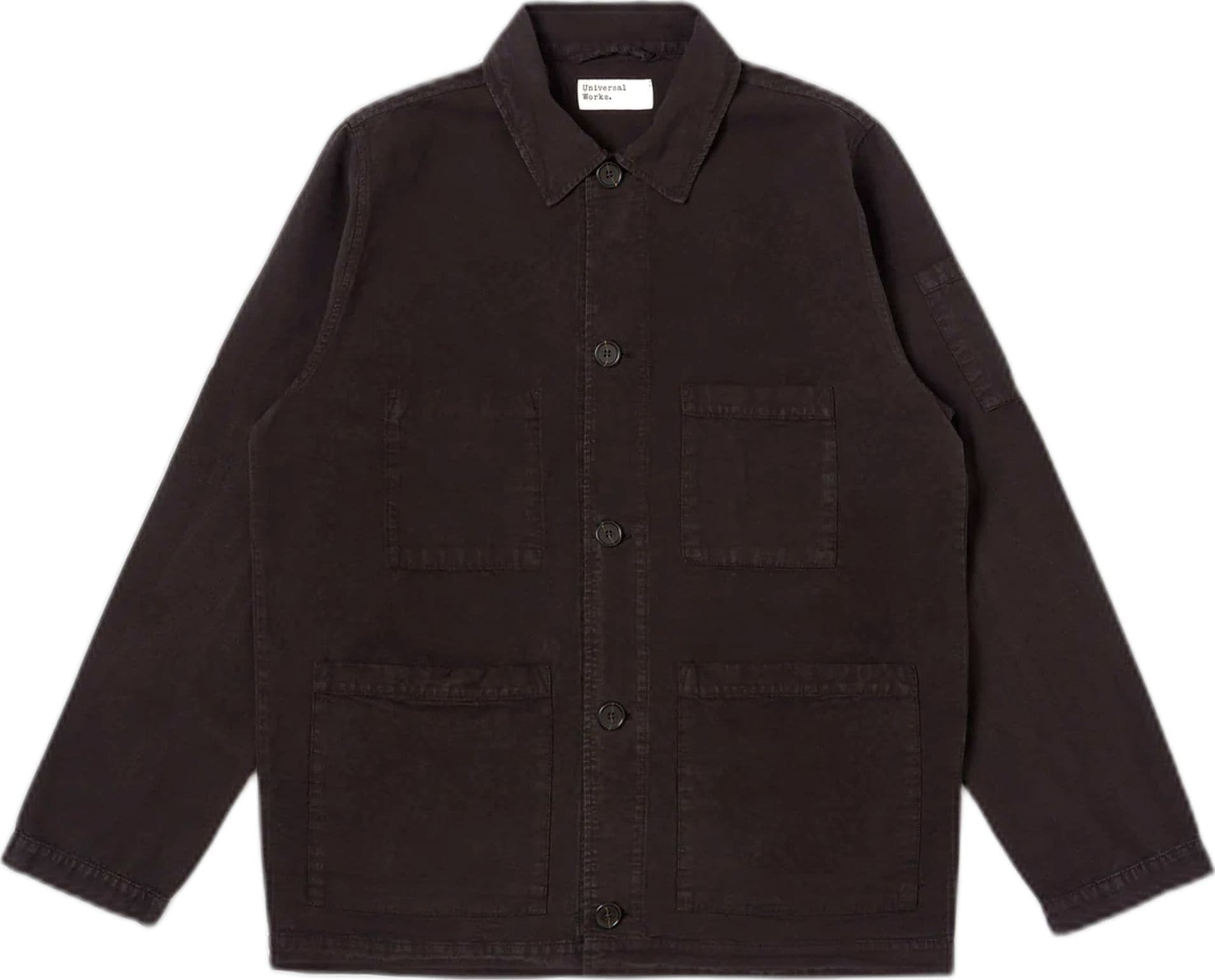 UNIVERSAL WORKS giacca universal works coverall jacket lyo linen mix - licorice - 6