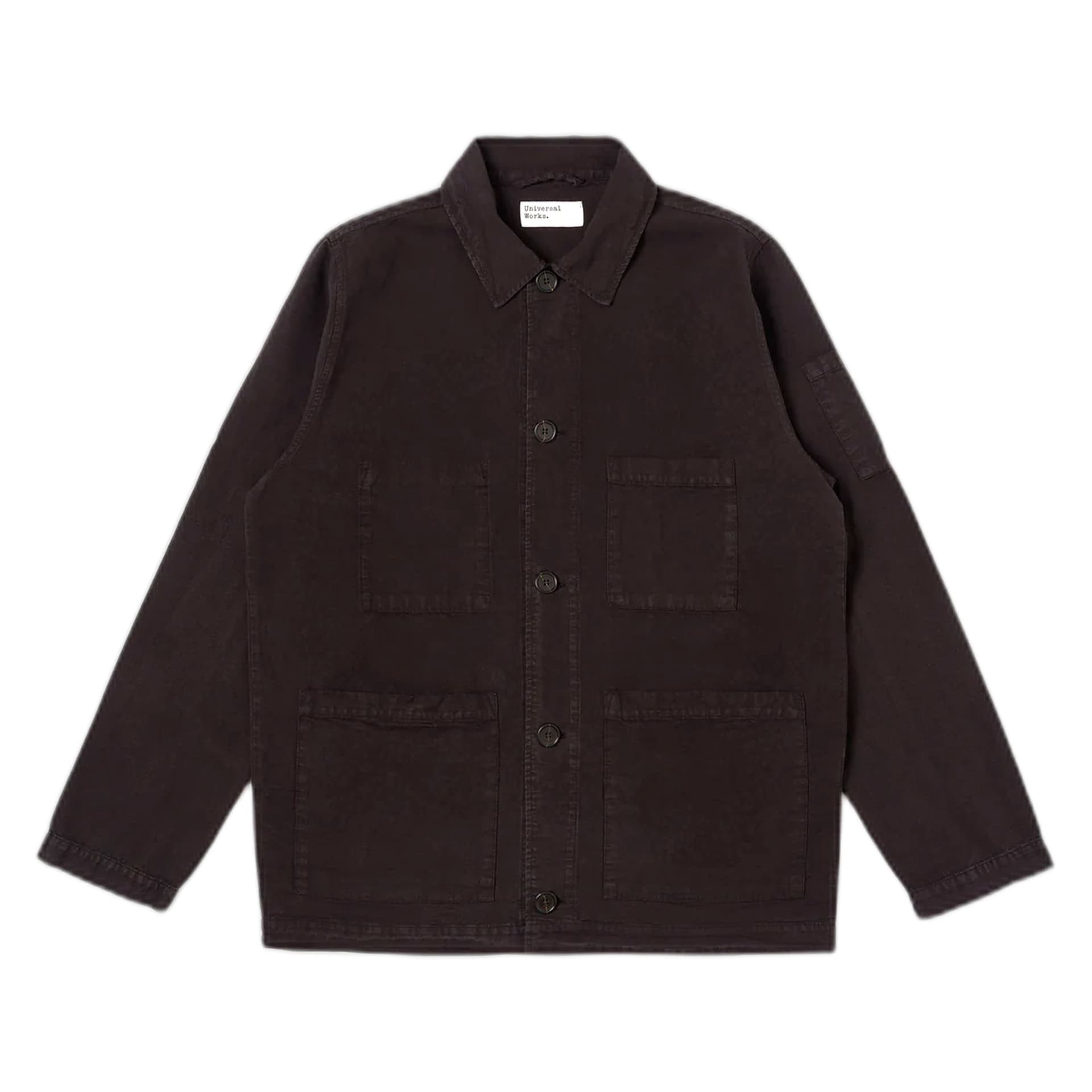UNIVERSAL WORKS giacca universal works coverall jacket lyo linen mix - licorice - 6