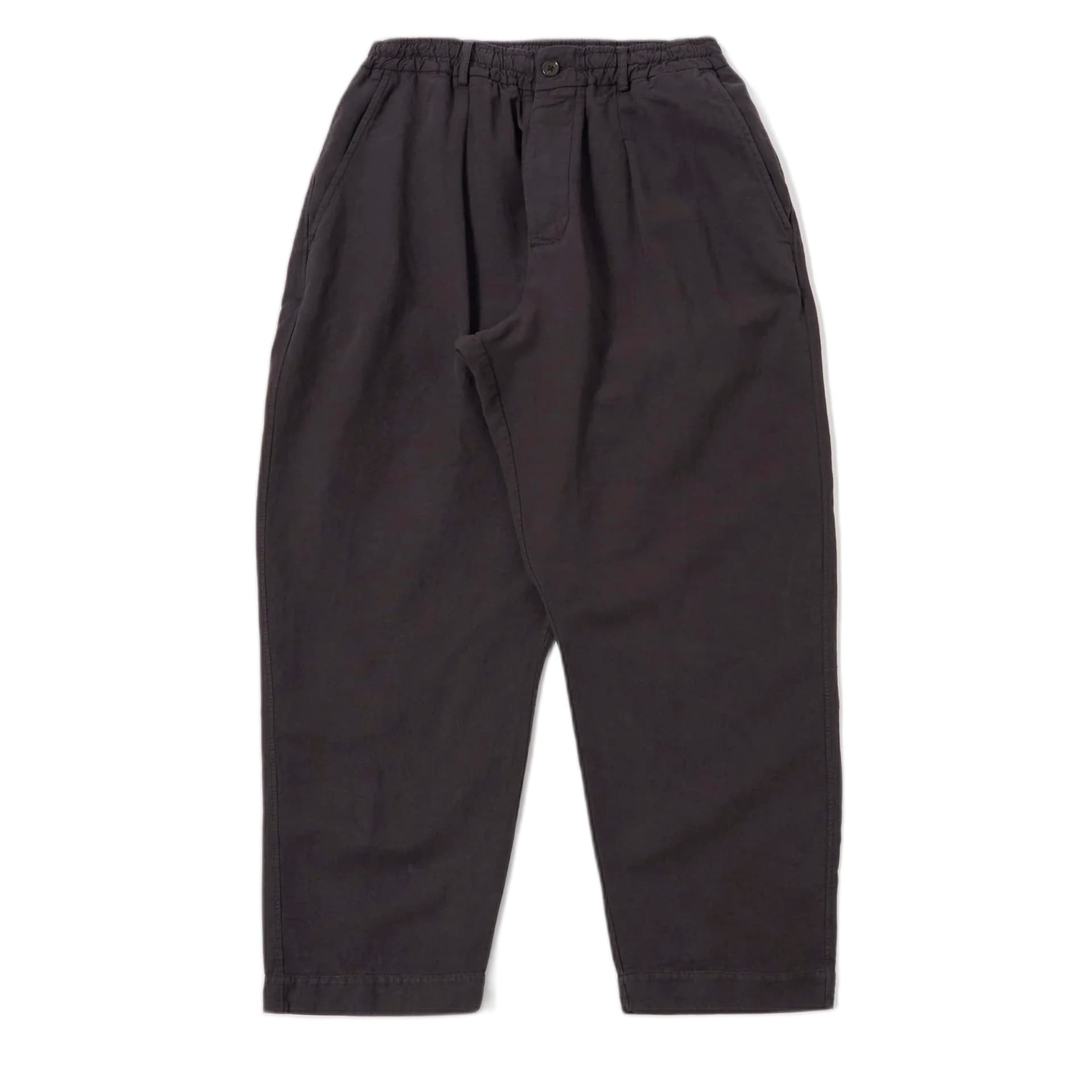 UNIVERSAL WORKS pantaloni universal works oxford pant lyo linen mix - licorice - 5