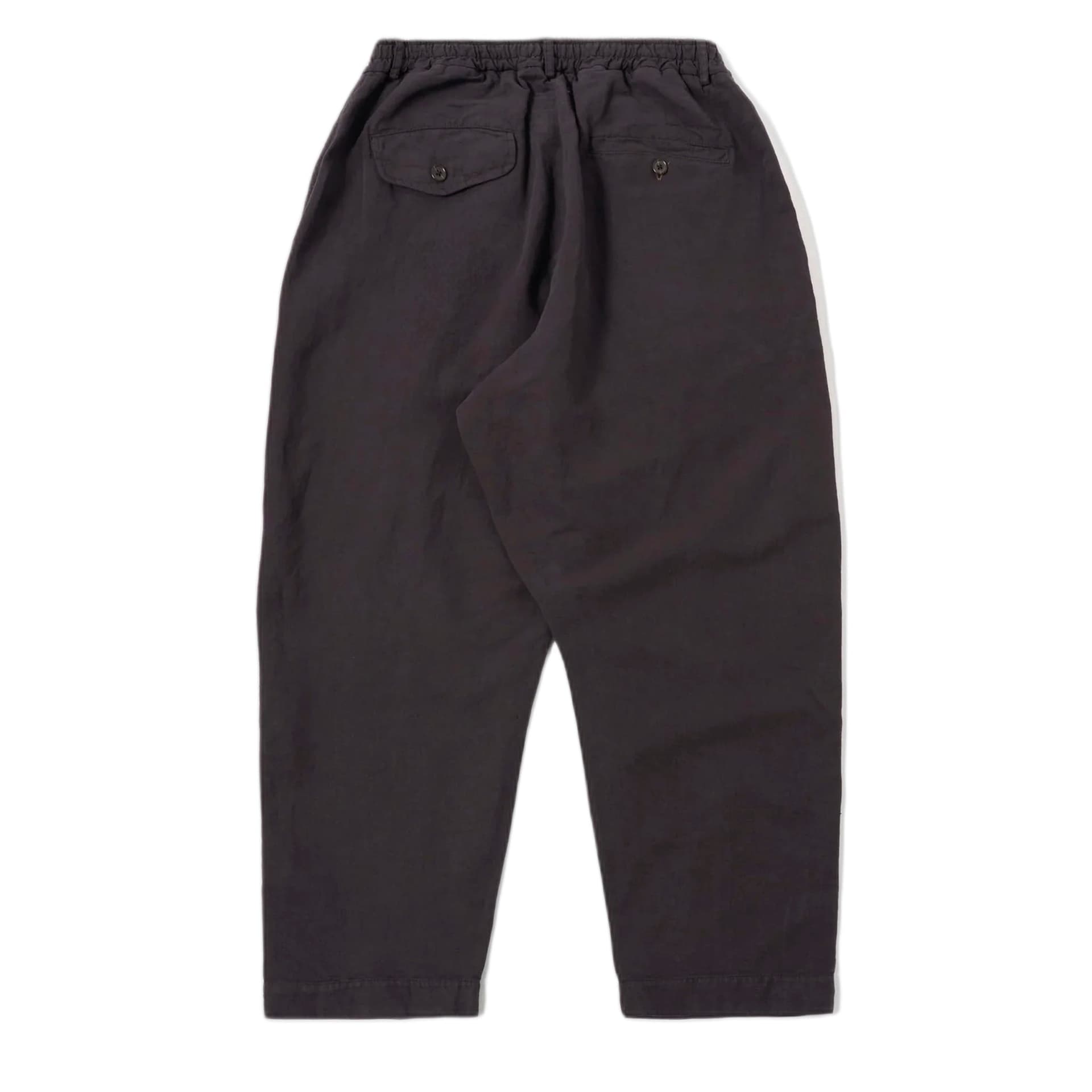 UNIVERSAL WORKS pantaloni universal works oxford pant lyo linen mix - licorice - 4