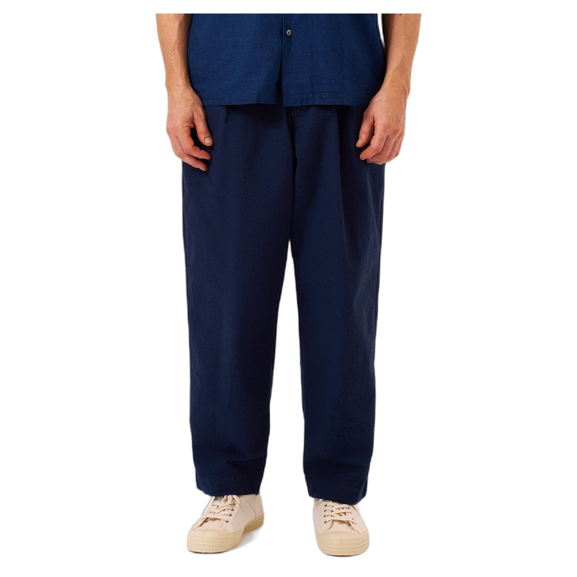 UNIVERSAL WORKS pantaloni universal works oxford pant derby stripe - navy - 2