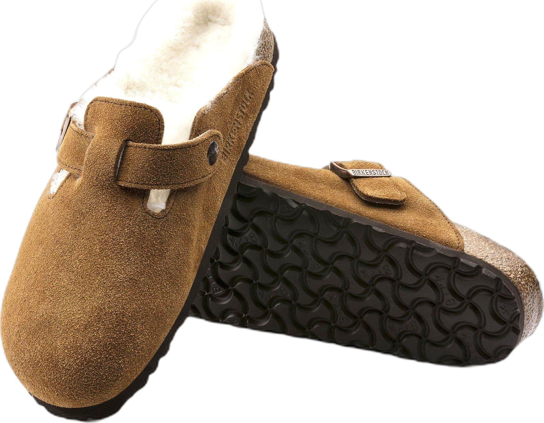 BIRKENSTOCK sabot birkenstock boston shearling suede leather - mink - 3