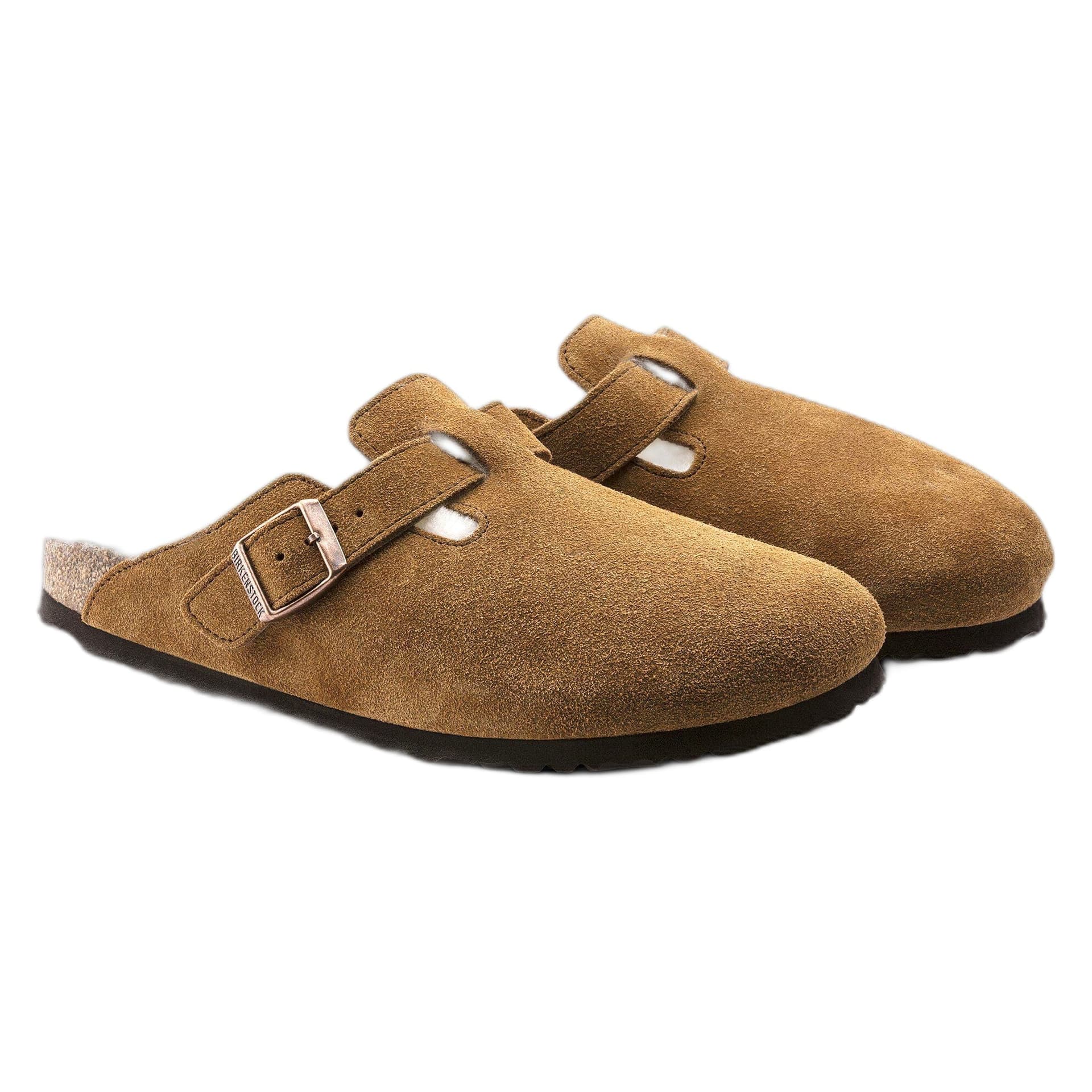 BIRKENSTOCK sabot birkenstock boston shearling suede leather - mink - 5