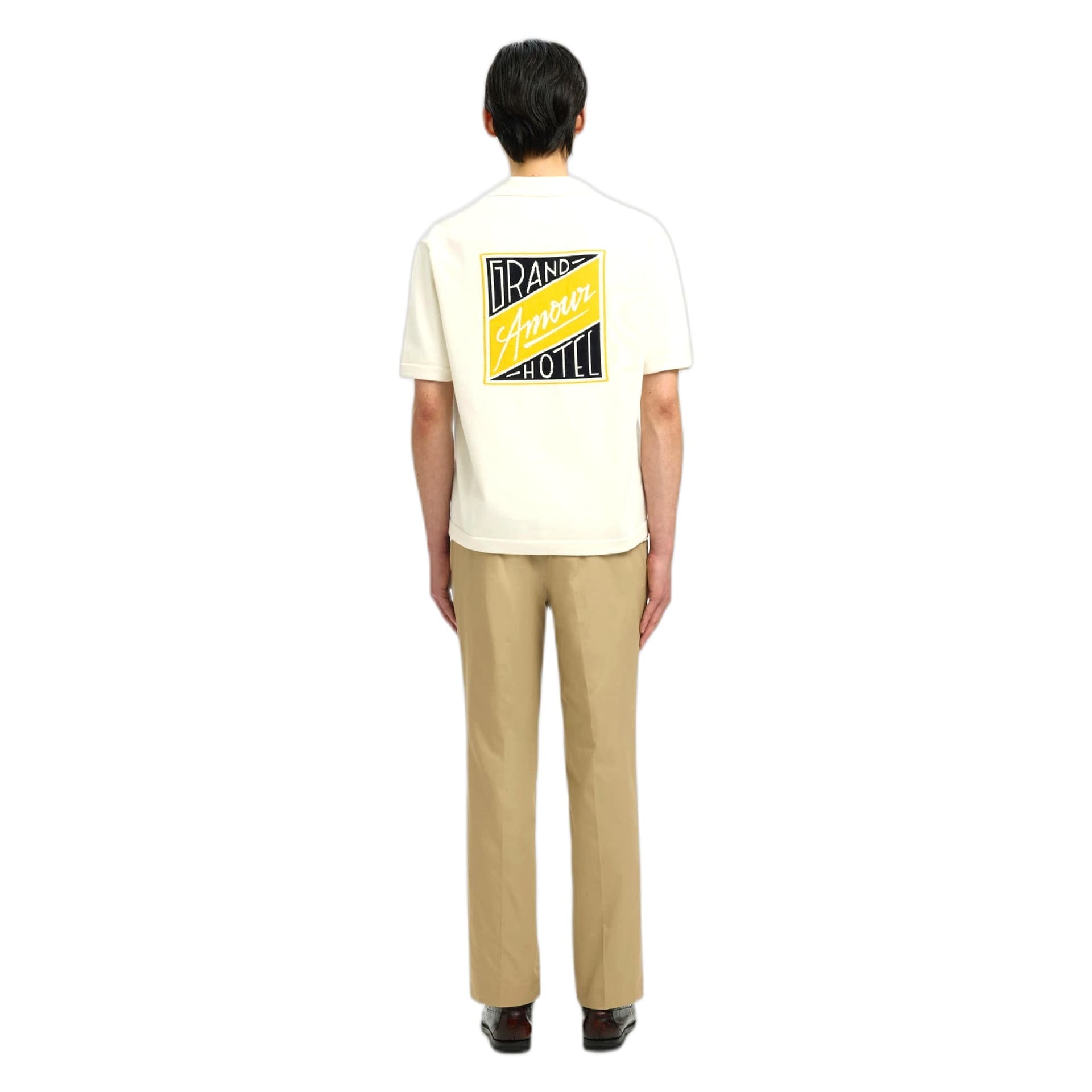 SELECTED HOMME t-shirt selected homme amour intarsia relaxed polo cardigan - bianco - 5
