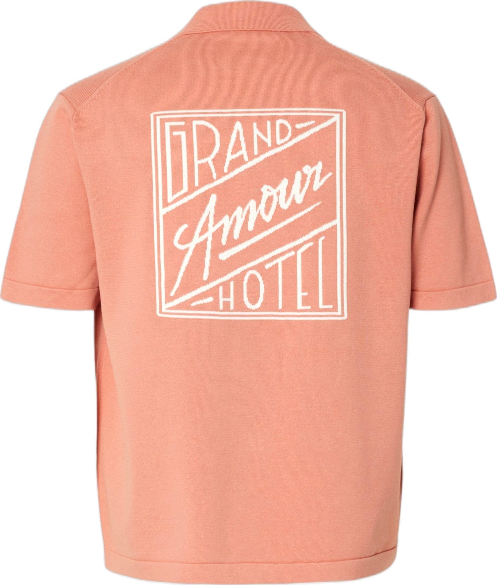 SELECTED HOMME t-shirt selected homme amour intarsia relaxed polo cardigan - rosa - 2