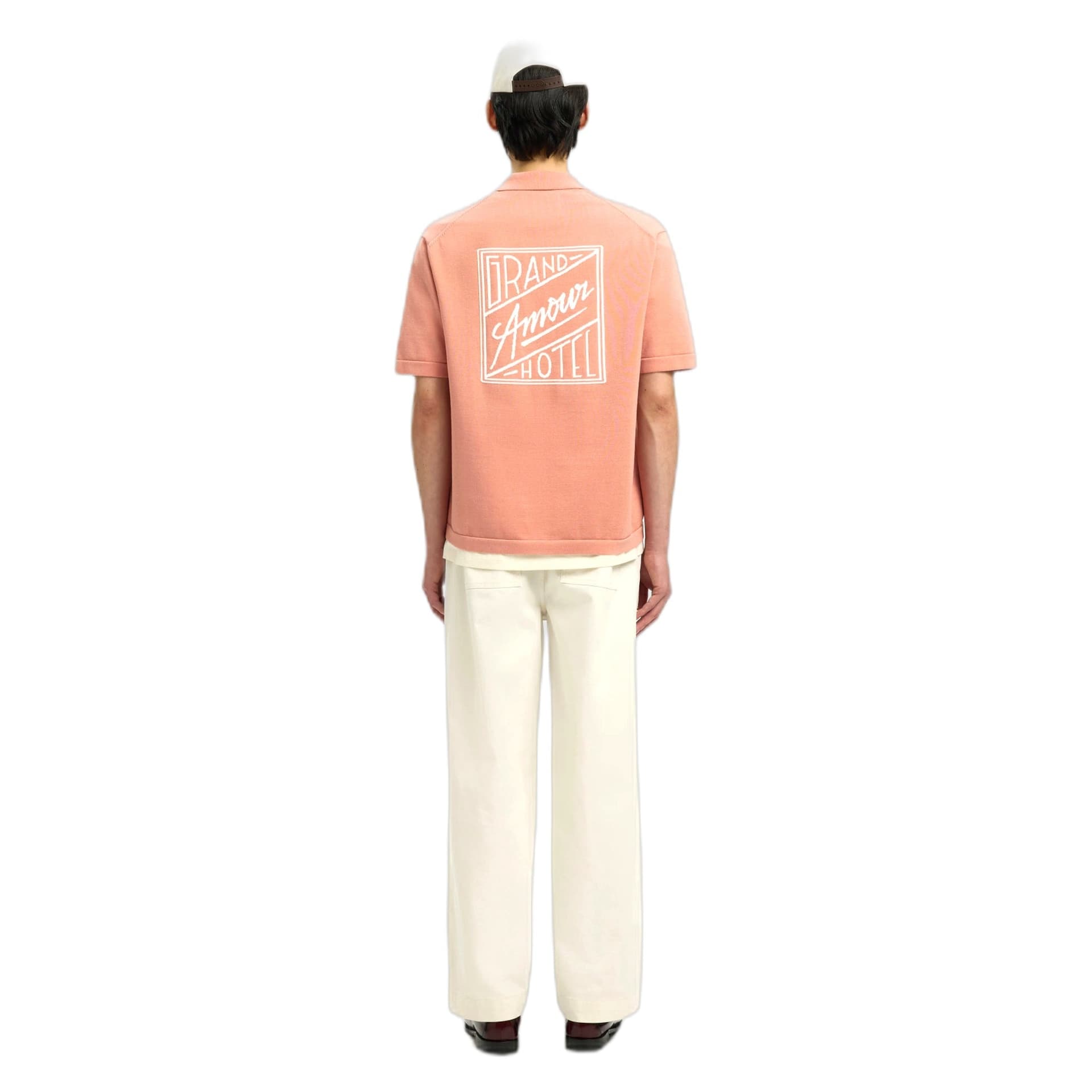 SELECTED HOMME t-shirt selected homme amour intarsia relaxed polo cardigan - rosa - 3