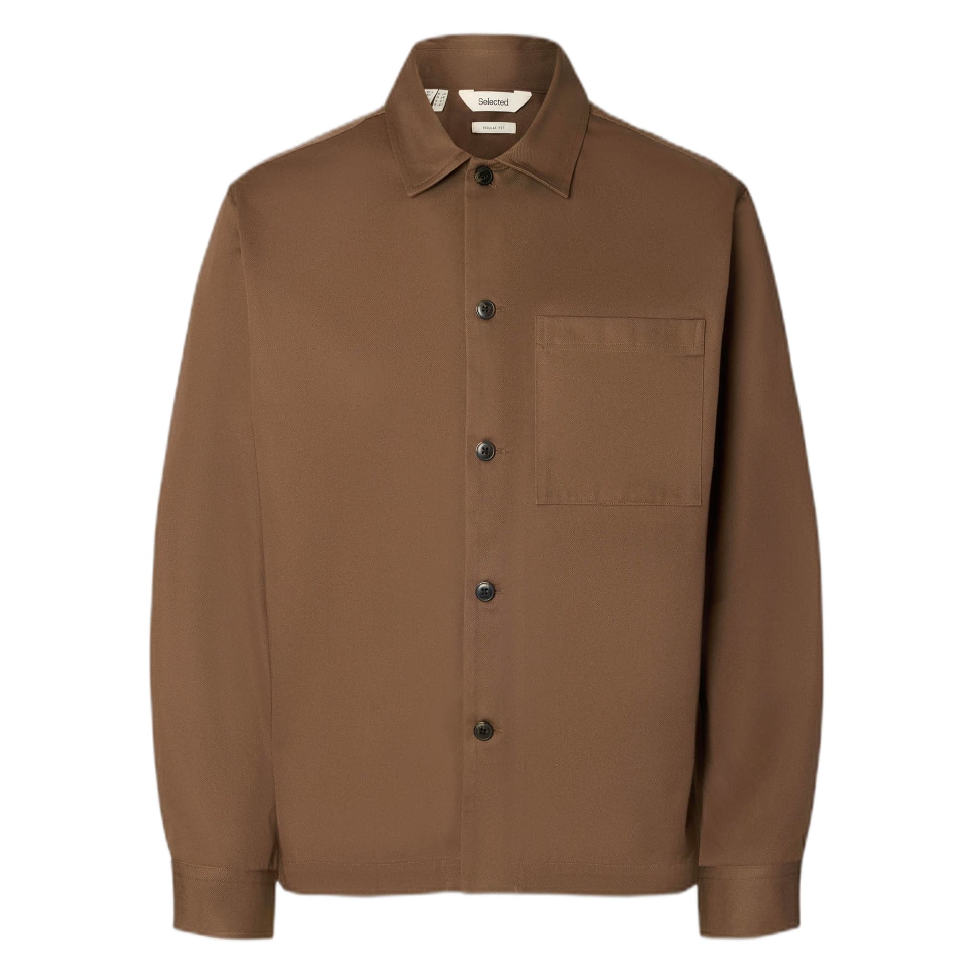 SELECTED HOMME camicia selected homme tate heavy twill overshirt - marrone - 4