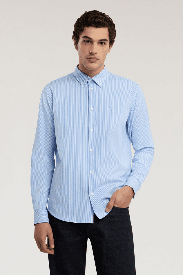 TRUSSARDI camicia a righe uomo blue - 2