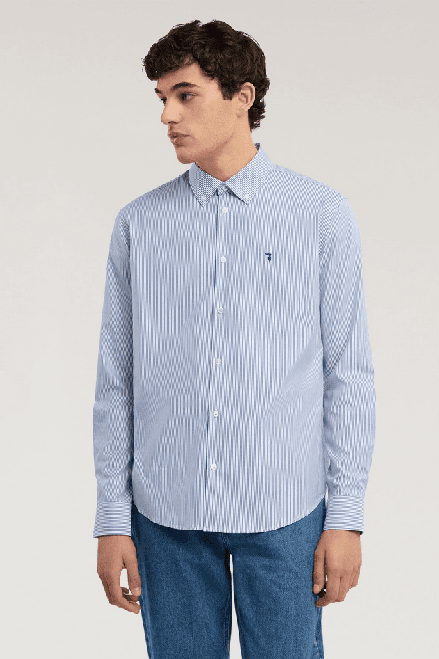 TRUSSARDI camicia a righe uomo light blue - 2