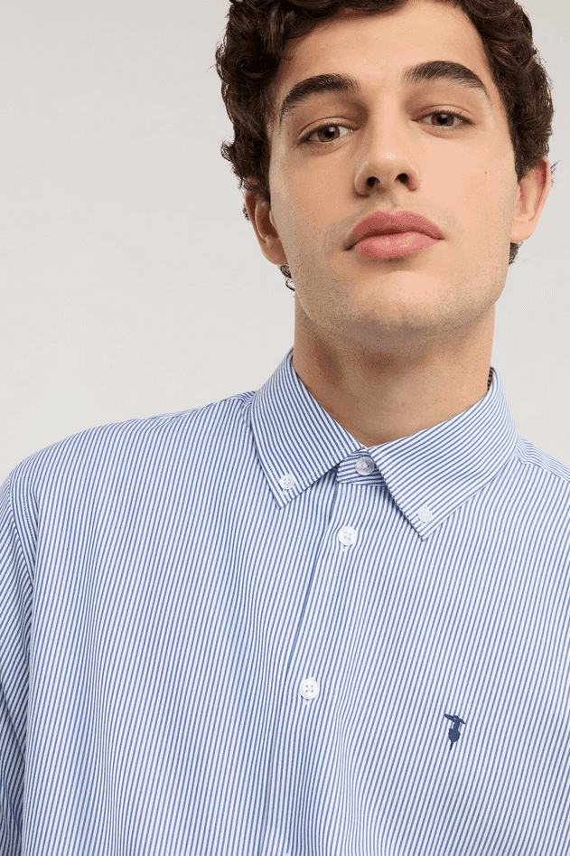 TRUSSARDI camicia a righe uomo light blue - 3