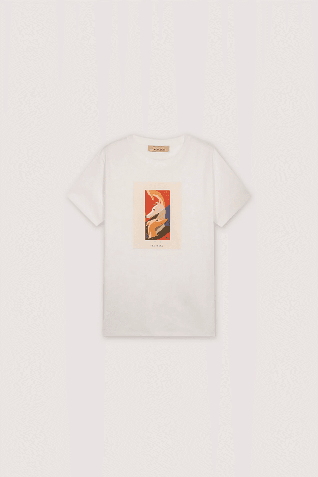 TRUSSARDI t-shirt con stampa uomo bianco - 6