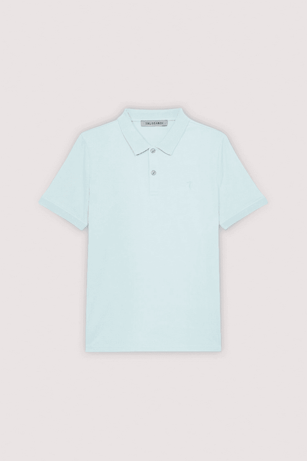 TRUSSARDI polo slim fit uomo light blue - 6