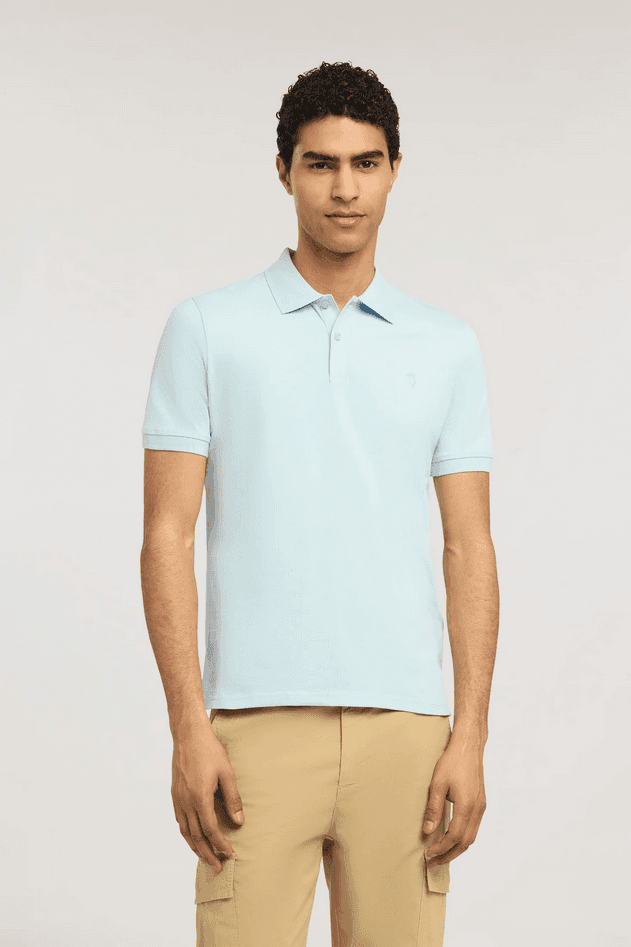 TRUSSARDI polo slim fit uomo light blue - 2