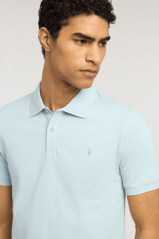 TRUSSARDI polo slim fit uomo light blue - 3