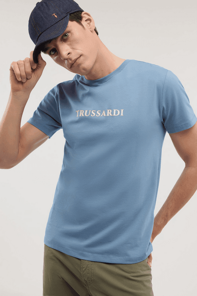 TRUSSARDI t-shirt uomo azzurro - 3