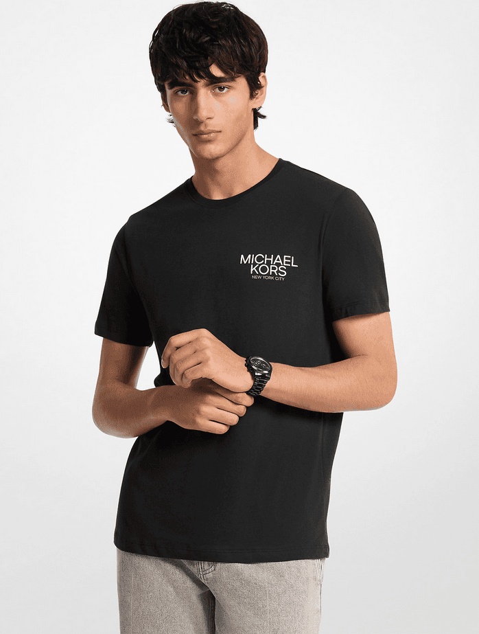 MICHAEL KORS t-shirt con stampa uomo nero
