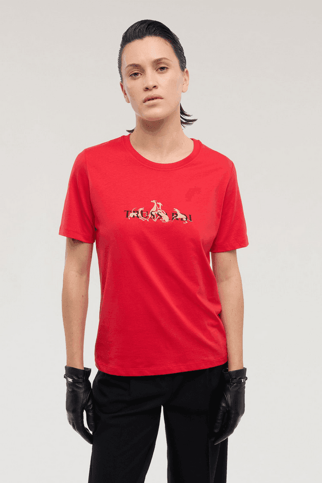 TRUSSARDI t-shirt donna rossa - 2