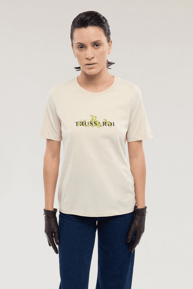 TRUSSARDI t-shirt donna beige - 2