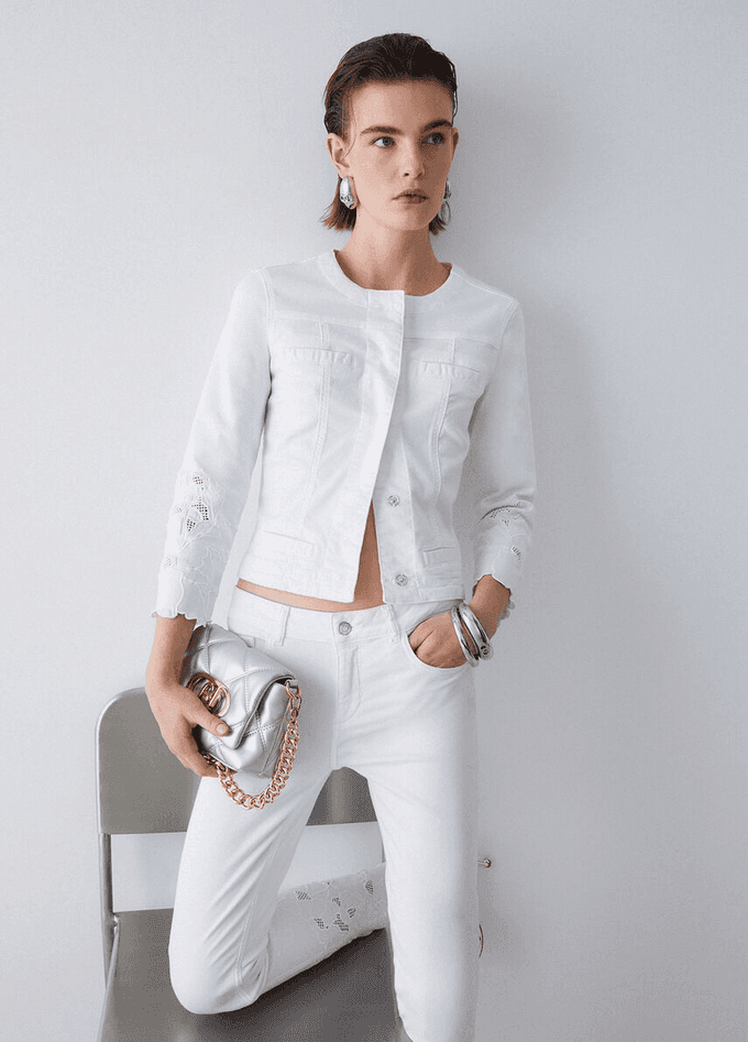 LIU JO giubbino con ricamo donna bianco - 3