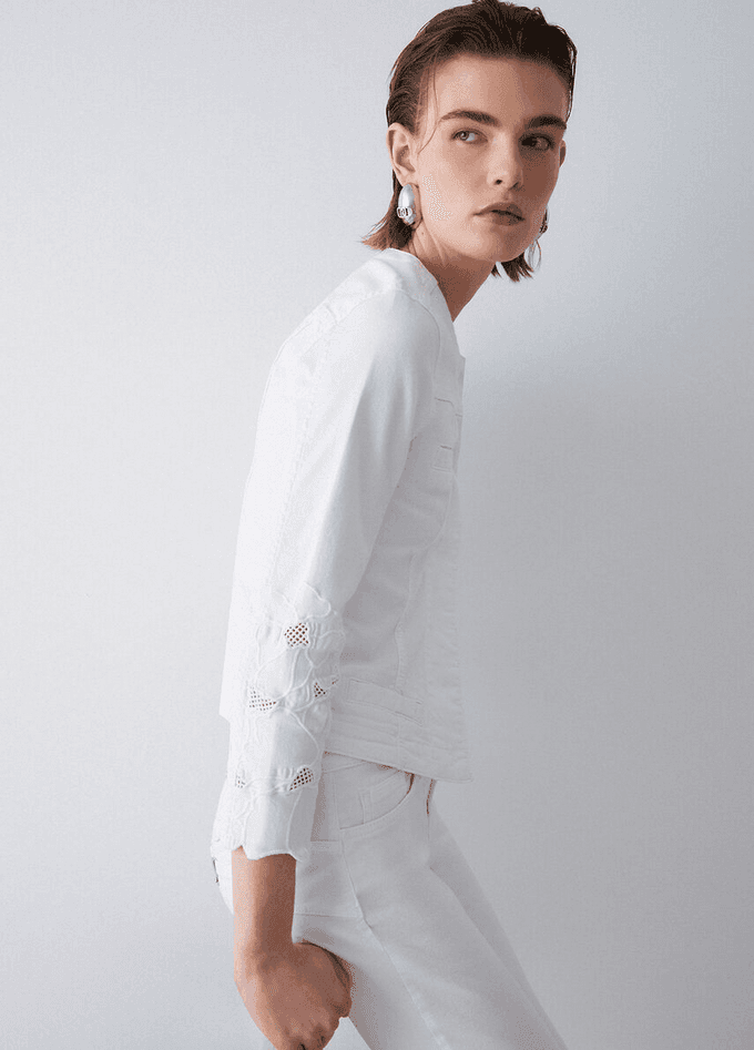 LIU JO giubbino con ricamo donna bianco - 4