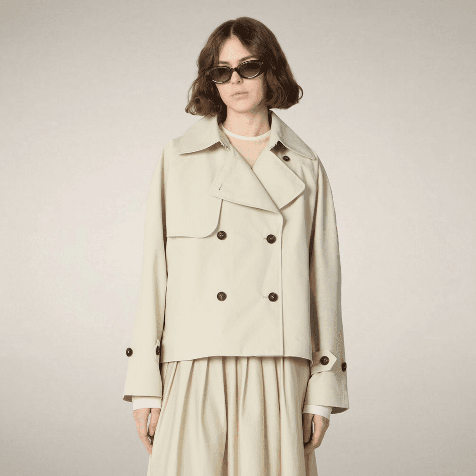 SAVE THE DUCK giubbino impermeabile donna beige - 3