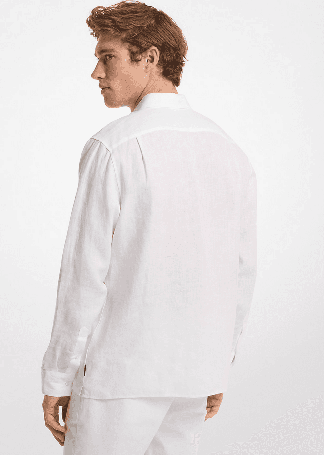 MICHAEL KORS camicia in lino uomo bianco - 2
