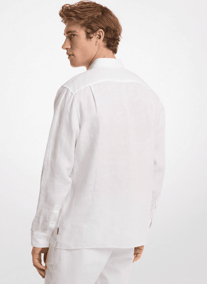 MICHAEL KORS camicia in lino uomo bianco - 2