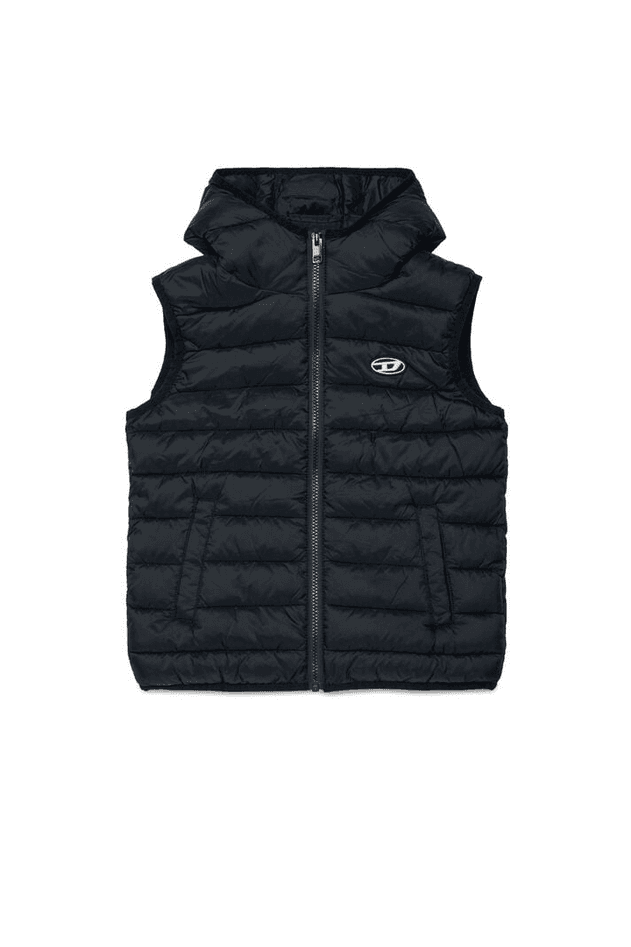 DIESEL gilet con cappuccio uomo nero - 5