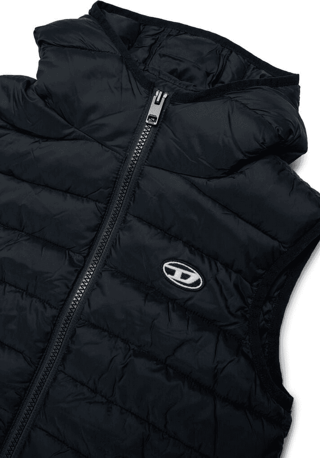 DIESEL gilet con cappuccio uomo nero - 2
