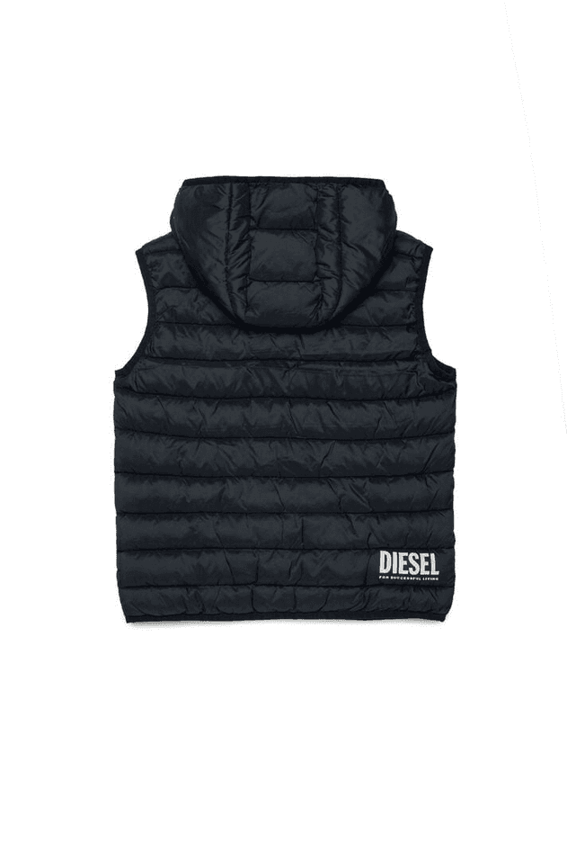 DIESEL gilet con cappuccio uomo nero - 4