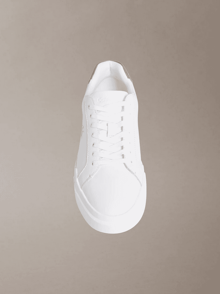 calvin klein sneakers in pelle bianco-beige - 3